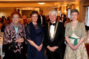 from the left Dorothy Pulsford-Harris Rotary District Governor elect, John Harrison, Priory President, Margaret Tasker, Chair of the Trustees of Homestart and Andrea Pearson President of  the Soroptomists